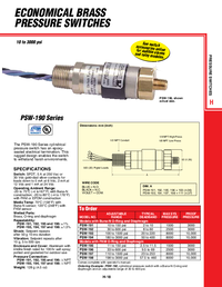 Thumbnail of document Data Sheet - PSW-191 OEM Mechanical Pressure Switch for Harsh Environments with 2 Outputs